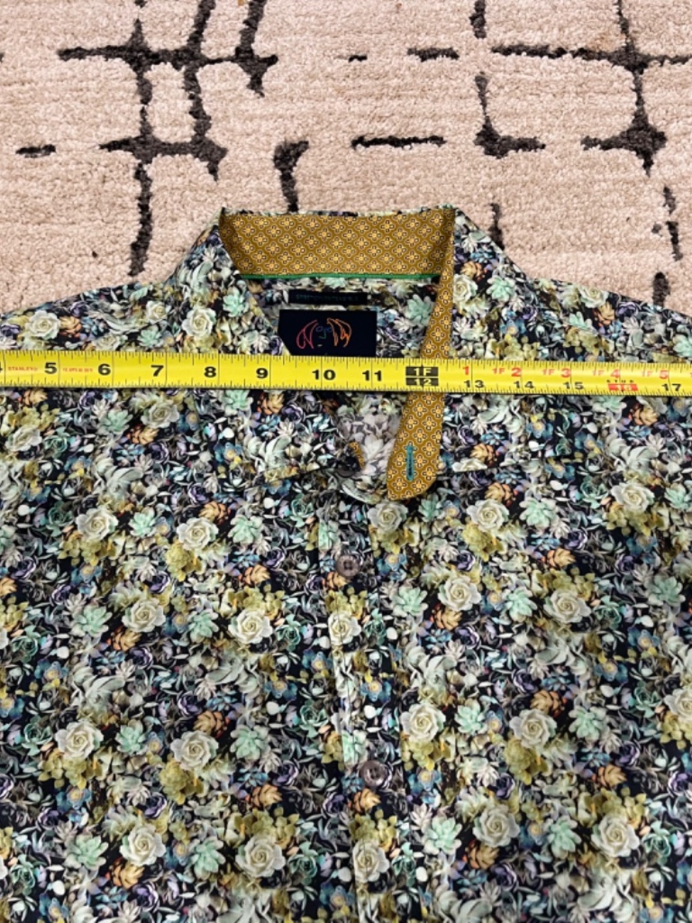 John Lennon Men's 2XL Floral Cotton Psychedelic Long Sleeve Button Down Shirt - Picture 9 of 12